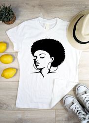 Afro Woman Art T-Shirt Black Woman Shirt, Afro Girl Shirt, Black Lady Shirt, Afro Women T-shirt, Black Woman T-shirt, Bl