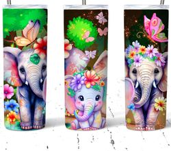 Elephants Family In The Magic Forest Tumbler, Elephants Family In The Magic Forest Tumbler Skinny Tumbler