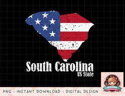 Vintage South Carolina Map American Flag 4th of July Pride png, instant download, digital print