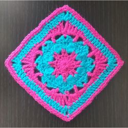 Granny square, crochet motif, crochet pattern, granny square afghan, crochet block, granny blanket, granny square bag