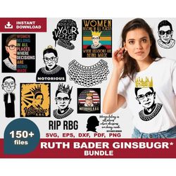RBG Ruth BADER GINSBURG Bundle Notorious I Dissent cutting file - svg, png /