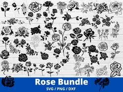 Rose SVG Bundle, Roses Svg Bundle, Ros Clipart Bundle, Rose Svg cut files for Cricut, Flowers Svg 100 /