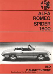 Alfa Romeo Duet Spider 1600 Use & Maintenance 1967 italien