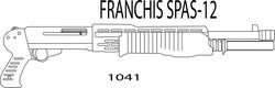 FRANCHIS SPAS-12 GUN LINE ART VECTOR FILE Black white vector outline or line art file
