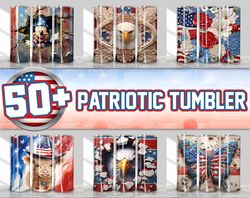 4th Of July Patriotic Tumbler Design Bundle, USA Flag Tumbler Wrap Design Png, 3D White Daisies Tumbler Design Png, Inst