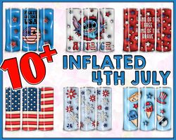 3D Inflated 4th Of July Tumbler Sublimation Design, American Flag 20 oz Skinny Straight & Tapered Tumbler, Instant Downl