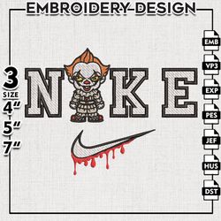 Pennywise Halloween Embroidery Designs, Horror Characters, Halloween Embroidery Files, Machine Embroidery Designs