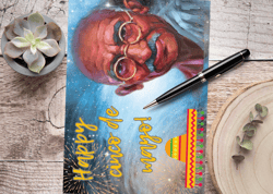 Happy cinco de mayo! A digital greeting card with the leader Mahatma Gandhi.