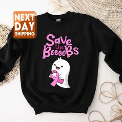 Save The Boobs Sweatshirt,Breast Cancer Awareness , Cancer Ribbon Shirt, Support Admi
