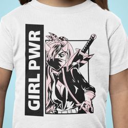 Anime T Shirt, Anime Girl Shirt, Gift for Anime Fan,  Gift for Anime  Lover, Manga Fan  TShirt, Warrior Girl Gang  Kids