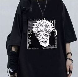 Oversized black anime tshirt, aesthetic clothing, comfort cotton tee, graphic anime tee, anime manga tshirt, anime lover