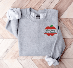 Mrs. custom sweatshirt. Custom embroidered sweatshirt with embroidered teacher name and grade. Teacher gifts