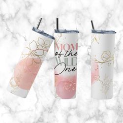 Mother's Day Tumbler, Mother's Day Straight Skinny Tumbler, Mom Of The Wild One Sublimation wrap Skinny Tumbler