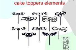 Cake Topper Elements Bundle Svg Cake Topper Elements Bundle Svg