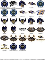 Collection NFL BALTIMORE RAVENS  LOGO'S Embroidery Machine Designs
