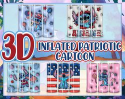5 files 3d inflated blue animal 4th july 20oz sublimation tumbler designs, bubble wrap american flag tumbler png, bubble