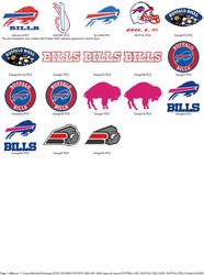 Collection NFL BUFFALO BILLS  LOGO'S Embroidery Machine Designs