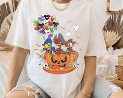 Three Caballeros Tea Cup Balloon Halloween Costume Shirt, Mickey's Not So Scary Party Tee, Disneyland Family Vacation