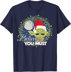 Star Wars Yoda Santa Believe You Must Christmas Reef Tshirt