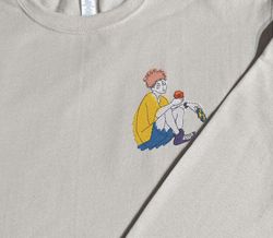 Chilling , Embroidered Crewneck Sweatshirt,T-Shirt