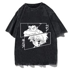 Unisex oversized vintage anime Tshirt, aesthetic clothing, Cotton washed shirts, graphic anime tee, anime manga shirts,a