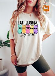 Egg Hunting Squad, Peeps Squad Shirt, Happy Easter Day, Cute Women Easter Crewneck, Unise