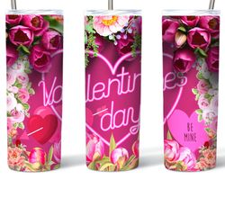 Beautiful Floral Valentine's Day Tumbler, Beautiful Tumbler, Beautiful Skinny Tumbler