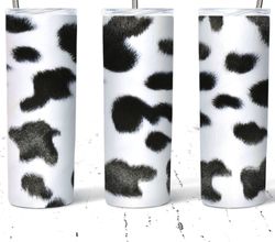 Cow Print Cowhide Black And White Tumbler, Cow Print Cowhide Black And White Skinny Tumbler