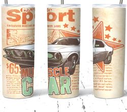 Old Muscle Car Ad Tumbler, Old Muscle Car Ad Skinny Tumbler