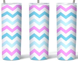 Pink And Blue Waves Tumbler, Pink And Blue Waves Skinny Tumbler