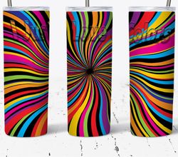Psychedelic Beauty Color Waves Tumbler, Colorful Tumbler, Colorful Skinny Tumbler