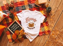 Howdy Pumpkin Shirt, Cowgirl Halloween Shirt, Retro Halloween Western Shirt, Pumpkin Tee