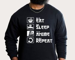 Eat Sleep Anime Repeat T-shirt, Funny Anime Shirt for Men Women, Anime Manga Lover Gift, Anime Gift Tshirt, Japan Cultur