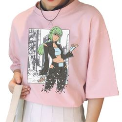 Harajuku Anime Girl T-Shirt, Green Hair Girl Shirt, Kawaii Shirt, Manga T-Shirt, Grunge Girl Shirt, Cool Anime Shirt, Gi