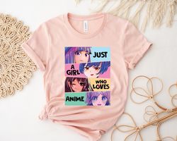 Just A Girl Who Loves Anime Shirt, Gift For Anime Lovers Shirt, Gojo Satoru, Itadori Yuu