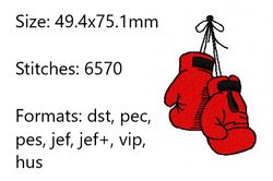 boxing gloves embroidery design