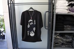 Unisex Oversized Black Shirt, Japanese Manga Tshirt, Graphic Anime Tee, Harajuku Clothing, Anime Japan T-Shirt, Anime Lo