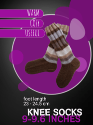 Knee Socks Handmade Knitted  | Socks Unisex | Socks Female | Socks Men 's | Accessory Clothing Winter Autumn Feet Warm