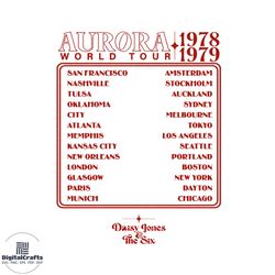 Aurora World Tour 1979 PNG, Jones Aurora World Tour Concert Sublimation