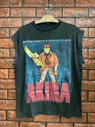 Distressed Akira Japanese Cyber Punk Anime 1988 Movie Poster Sleeveless T Shirt , Japanese Cyberpunk Anime , Pop Culture