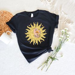 Sun Moon Stars Tee, Celestial Tee, Moon Phases Shirt, Sun Shirt, One with the Sun, Boho Sh