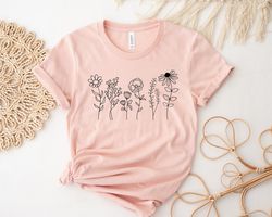Wild Flowers Shirt, Wildflower Tshirt, Floral Shirt, Botanical Shirt, Flower Shirt, Nature