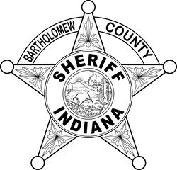 INDIANA SHERIFF BADGE BARTHOLOMEW COUNTY VECTOR FILE Black white vector outline or line art file