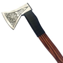 Handmade Viking axe , carbon steel and ash wood Axe ,splitting Axe ,hatchet Axe ,over all length 17 inches ,