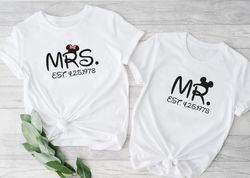 Custom Mr. And Mrs. T-shirt, Couple Disneyland Shirt,