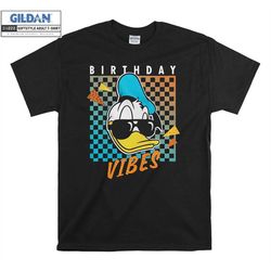 Disney Donald Duck Birthday Vibes 80s T shirt Hoodie Hoody T-shirt Tshirt S-M-L-XL-XXL-3XL-4XL-5XL Oversized Men Women U