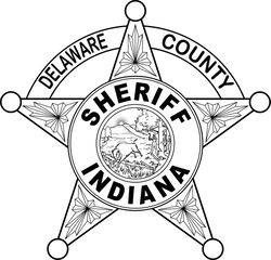 INDIANA SHERIFF BADGE DELAWARE COUNTY VECTOR FILE Black white vector outline or line art file