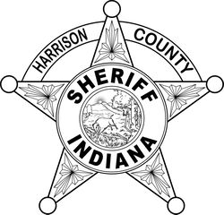 INDIANA SHERIFF BADGE HARRISON COUNTY VECTOR FILE Black white vector outline or line art file