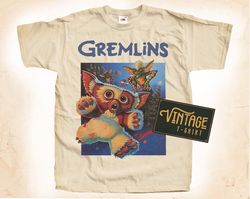Gremlins V3 T shirt Tee Natural Vintage Cotton Movie Poster All Sizes S M L XL 2X 3X 4X 5X