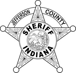 INDIANA SHERIFF BADGE JEFFERSON COUNTY VECTOR FILE Black white vector outline or line art file